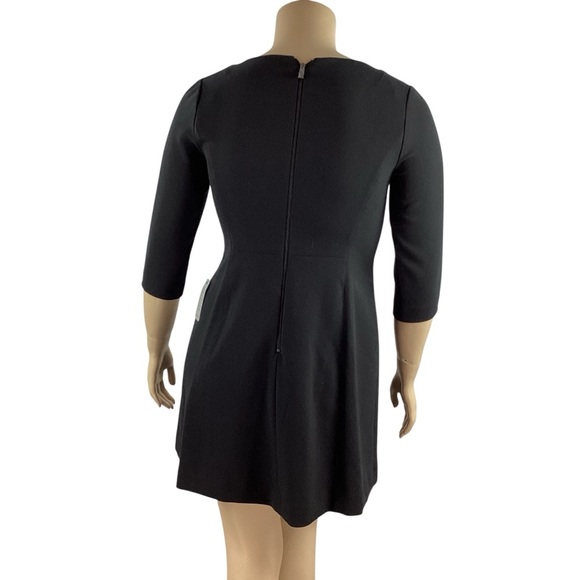 Vince Camuto Black Fit and Flare Mini Dress 3/4 Sleeve Petite 12P - Picture 5 of 7